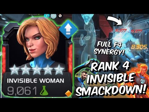 Rank 4 Invisible Woman Gameplay With Full Fantastic Four Team Synergy! - Marvel Contest of Champions