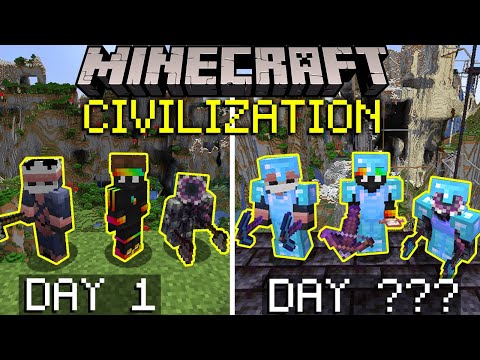 100 Players Simulate Civilization for 100 Days on my AMPLIFIED Minecraft SMP
