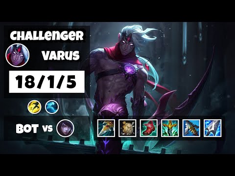 Varus Bot Lane 11.12 Challenger Gameplay Replay S11 (18/1/5) - OCE