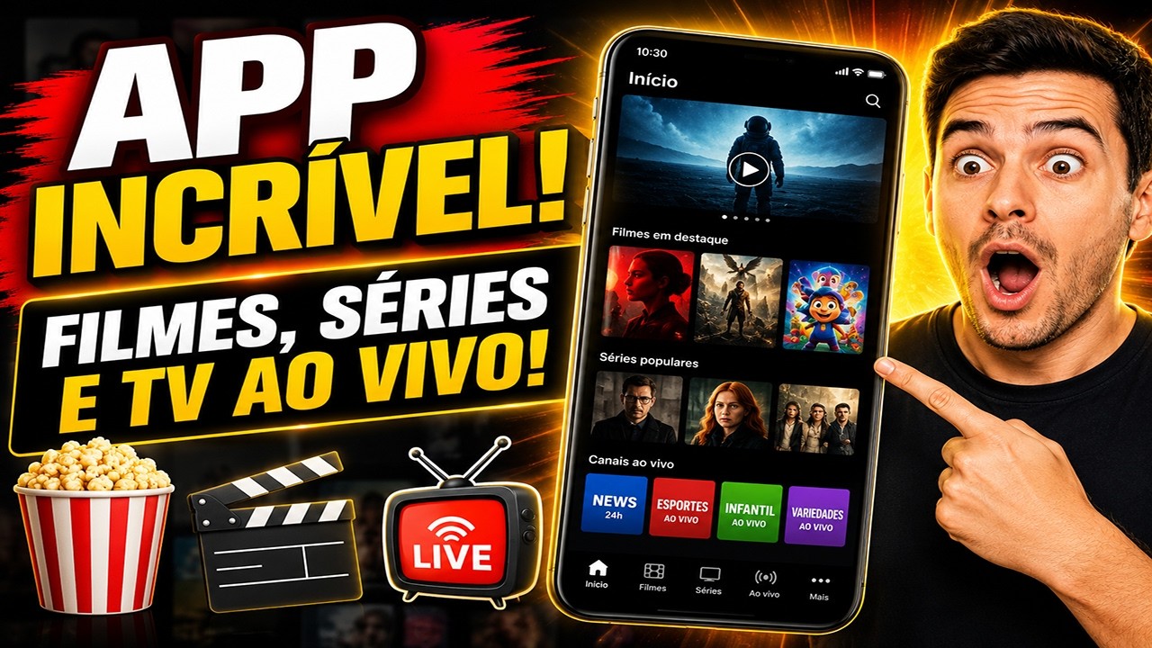 LANÇOU! O MELHOR APP DE FILMES, SÉRIES E TV AO VIVO DE 2026! O MELHOR APP DE FILMES E TV AO VIVO!