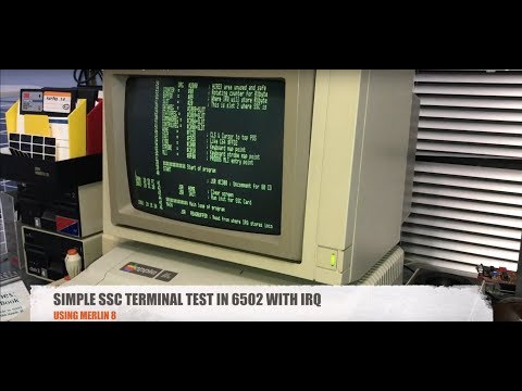 Demonstration of SSCTEST program running on Apple IIe