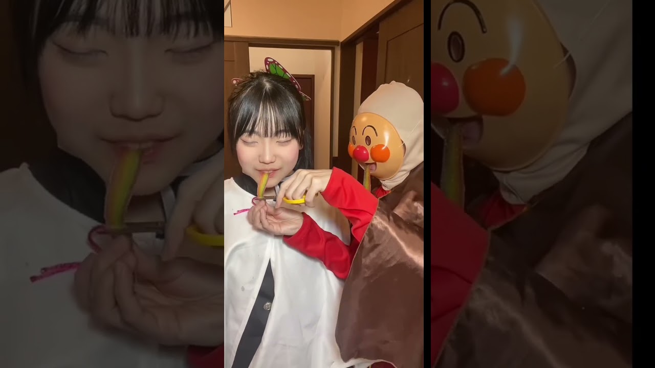 WAIT FOR IT! どっちが早く食べられるかな。　#sorts #cosplay #funny