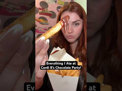 Everything I ate at Cardi B’s chocolate party! #foodie #shorts #cardib #chocolate #nycfood #eating
