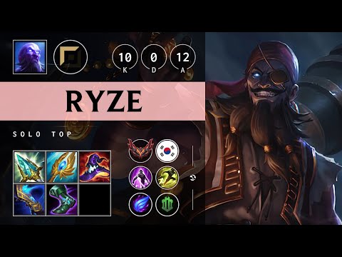 Ryze Top vs Gangplank - KR Grandmaster Patch 25.12