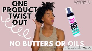 Natural Hair Detox: Week 8 of No Raw Butters & Oils | One Product Twist Out! | Gabrielle Ishell