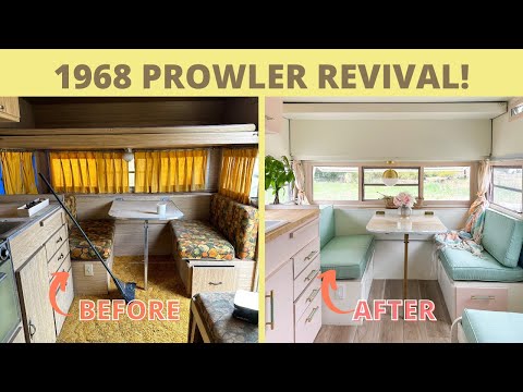 Complete Overhaul of A 1968 Vintage Prowler Travel Trailer Renovation Into A Pastel Girly Caravan!