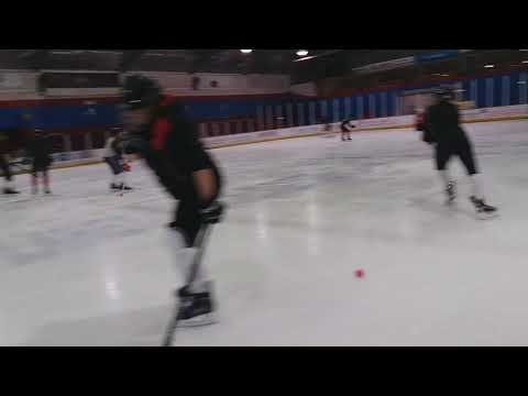 Peterborough Bandy Club passing drill and shots on goal 12 6 2018