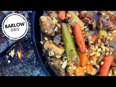 Dutch Oven Chicken and Barley Stew | Dutch Oven Cooking