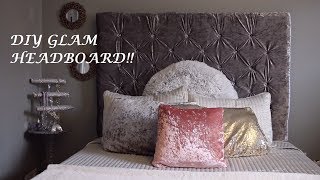 DIY Glam Tufted Headboard!! Dollar tree