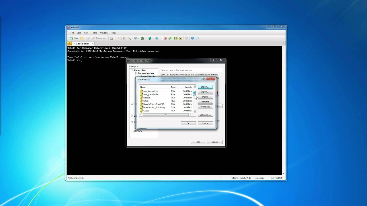Connecting to the Amazon Cloud EC2 Server Using Netsarang XShell