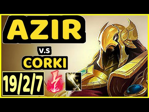 MAGIFELIX (AZIR) vs CORKI - 19/2/7 KDA MID CHALLENGER GAMEPLAY - EUW