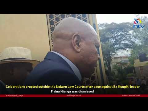 Maina Njenga's supporters celebrate outside Nakuru Law Courts after his case is dismissed