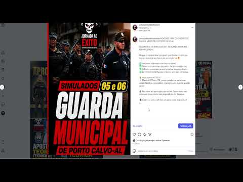ATENÇÃO FUTUROS(AS) GUARDAS MUNICIPAIS DE PORTO CALVO-AL: CHEGOU A SUA VEZ!