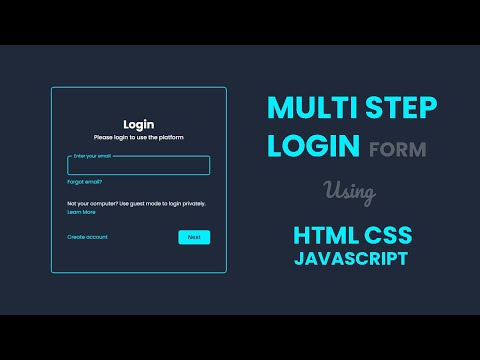How To Create Multi Step Login Form Using Html Css Javascript