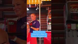Patti Orders Biggest Berry Blast @ Pikes in Fairbanks Alaska #alaska #alaskacruise #fairbanksalaska
