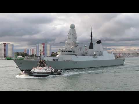 Royal Navy HMS Defender (D36) Type 45 Daring-class Air-defence Destroyer Portsmouth England