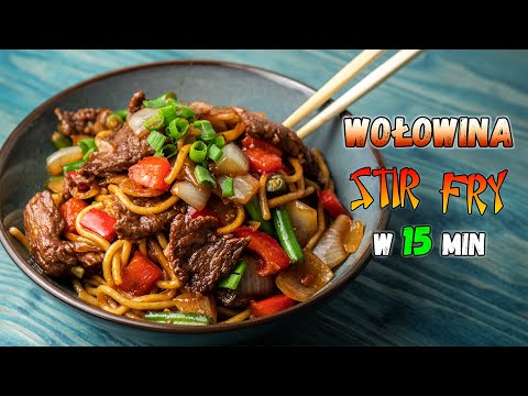 WOŁOWINA po pekińsku z makaronem - PIKANTNE 789 kcal - STIR FRY