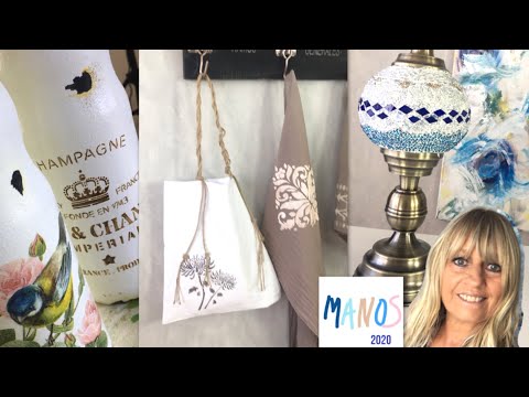 ManosalaObraTv  2020 Programa 2 Lámparas - Técnicas Textiles - Decoupage sobre vidrio