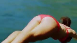 Deepika Padukone ass in red panty and bra swimsuit