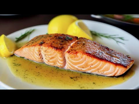 Perfekt gebratener Lachs mit Zitronenbuttersauce in 10 Minuten | Einfaches Lachsrezept