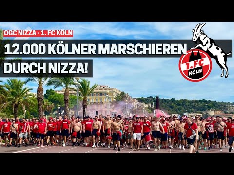 1. FC Köln: INVASION und FANMARSCH der 12.000 Köln-Fans in Nizza (08.09.2022)