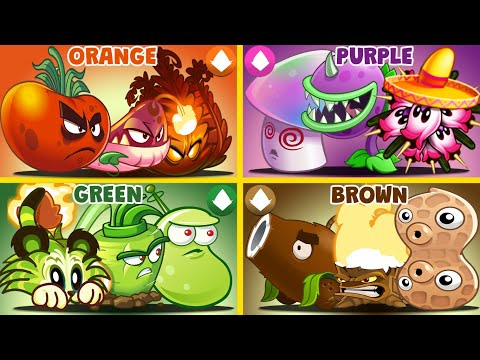 PvZ 2 4 Color Team Plants Max Level  Vs  Best  Team Zombies-Who Is The Best Team Plant?