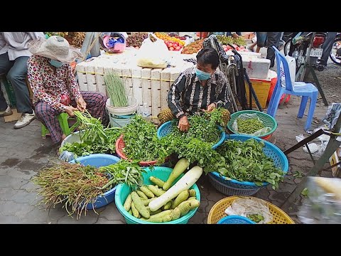 Phnom Penh Street Food - Market Street Food View At Boeung Trabaek - Life In Cambodian Market