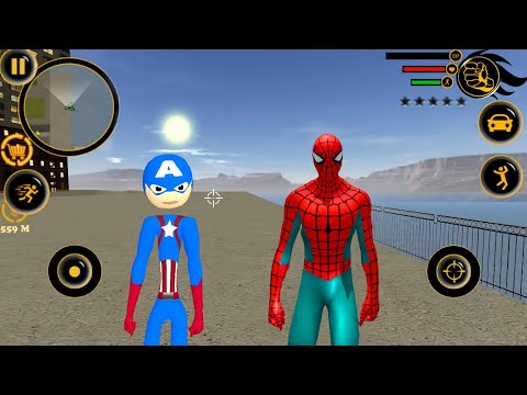 Süper Kahraman Çöp Adam - Grand Captain Stickman Rope Hero Crime City #1 - Android Gameplay