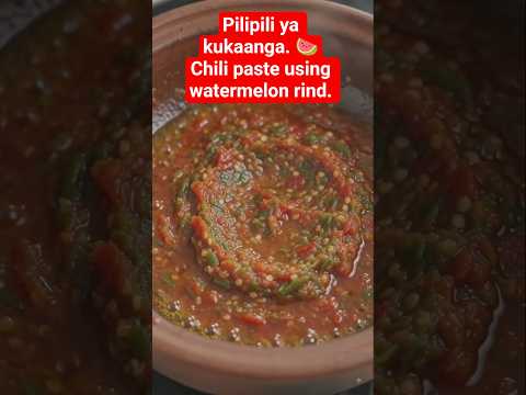 chili paste recipe using watermelon rind 🤯 #shorts  #watermelon #pilipili #chili  #chilieating  #fyp