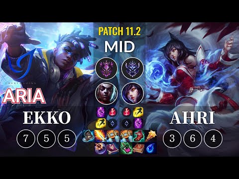 CGA Aria Ekko vs Ahri Mid - KR Patch 11.2