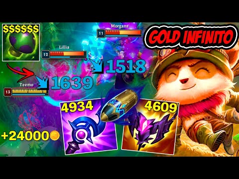 TEEMO MAS O COGUMELO ME DA GOLD INFINITO COM ESSA RUNA - LEAGUE OF LEGENDS