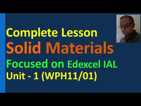 Lesson Solid Materials Edexcel IAL Unit 1 Hooke's Law Tensile Stress Young Modulus Elastic Plastic