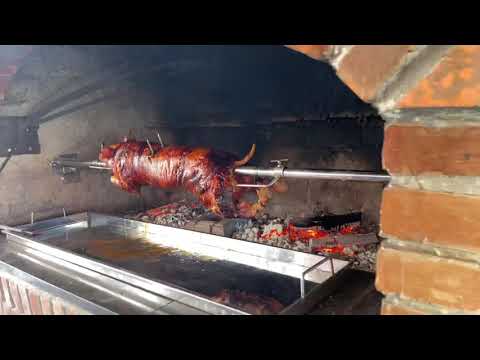 Tournebroche professionnel pour cheminée en brique - structure robuste, hauteur réglable, longueur 192 cm, acier inoxydable 304_6