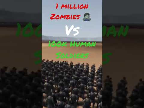 1 Million Zombies 🧟‍♀️ Vs 100k Army Soldiers 🪖 Who's winning? 🤔 #epicbattle #epicbattlesimulator2