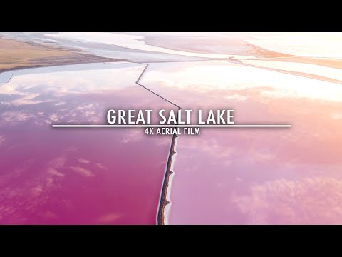 Flying Over The Pink Salt Flats of Salt Lake City | 4K Aerial Film