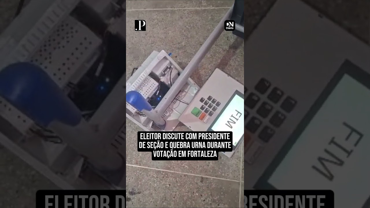 Imagem da notícia Eleitor discute com presidente de seção e quebra urna durante votação em Fortaleza 