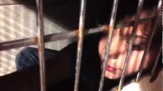 My cousin avoiding me recording her singing the cup song