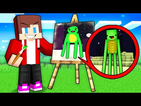 JJ Draw Mikey Became ENDERMAN in Minecraft Challenge - Maizen