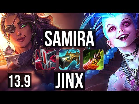 SAMIRA & Pyke vs JINX & Thresh (ADC) | Quadra, 6 solo kills, Legendary, 24/4/6 | KR Diamond | 13.9