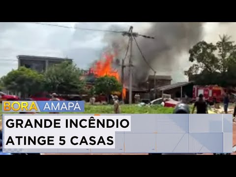 URGENTE: incêndio de grandes proporções atinge residências na Zona Sul de Macapá