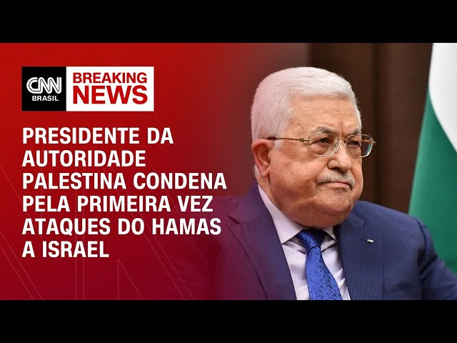 Presidente da Autoridade Palestina condena pela primeira vez ataques do Hamas a Israel | LIVE CNN