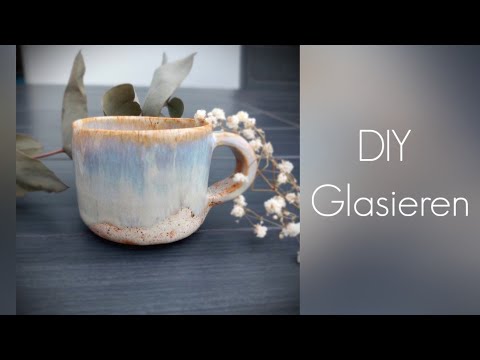 Tasse glasieren mit Farbverlauf - Töpfern einfach für Anfänger