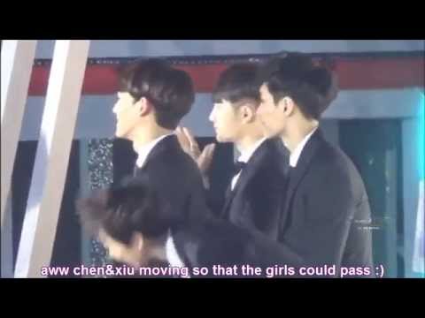 141221 LAY&BAEK&D.O&CHEN&XIUMIN when 2NE1 WON!
