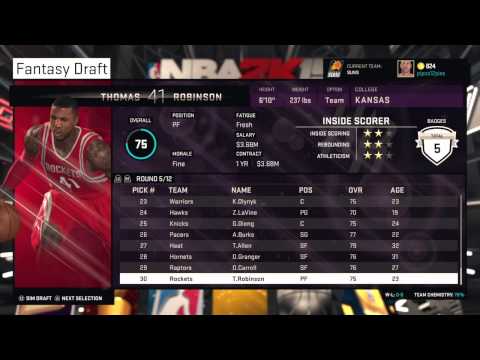 NBA 2K15 MyLeague Fantasy draft ep 1