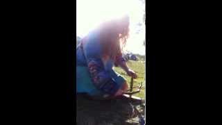 preview picture of video 'Newstead, 2nd June 2012, 3:15pm: Sara attempting to make fIre'