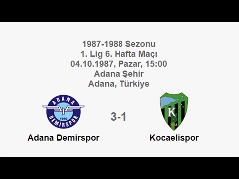 Adana Demirspor 3-1 Kocaelispor [HD] 04.10.1987 - 1987-1988 Turkish 1st League Matchday 6