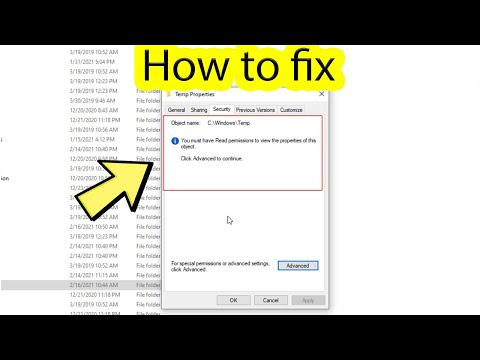 How to fix you must have read permissions to view the properties of this object