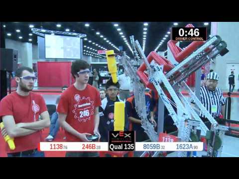 2015 VRC Engr Q135 - 1138 246B vs 8059B 1623A - 60 to 23 - VEX Worlds 2015 - Engineering Division