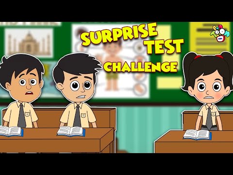 Surprise Test Challenge | School Days | Telugu Kathalu | Kids Animation Story | Puntoon Kids