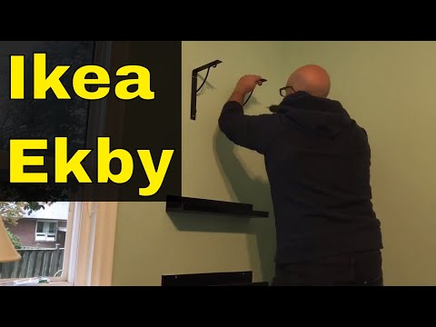 Part of a video titled Installing Ikea Ekby Brackets - YouTube